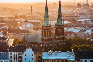 Aerial photo of the Saint John’s Church in Helsinki