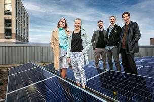 Energiexperterna Mila Uysal, Tilda Vuorisalo, Aleksi Heikkilä, Samuli Kyrö och Eetu Karlstedt.