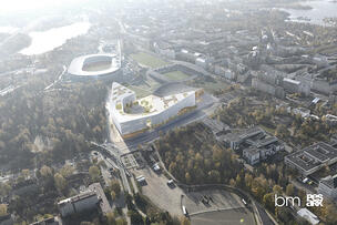  Visualization of the Helsinki Garden project in its surroundings (aerial view).