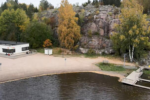Ilmakuva Pikkukosken uimarannalta.