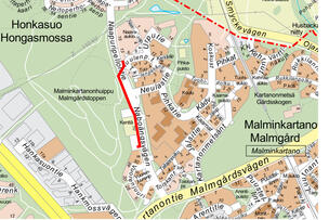 Työalue kartalla.