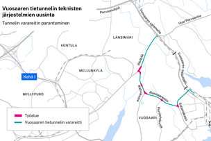 Varareitin parannuskohteet kartalla.