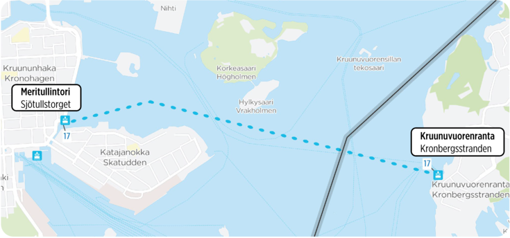 Lautan reitti karttauvana.