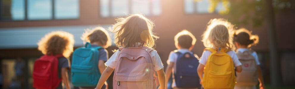 Lapset menossa kouluun.