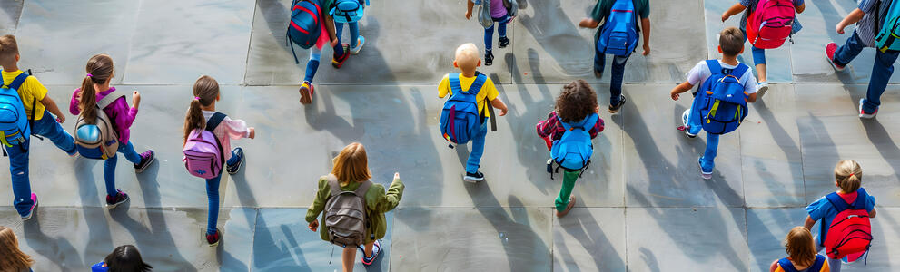 Koululaisia pihalla.