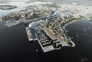 Ilmasta otettu havainnekuva tiiviisti rakennetusta Hernesaaresta.