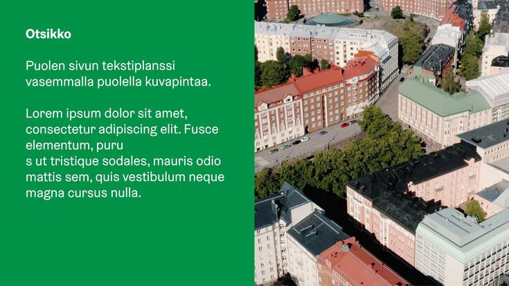 Videon puolen sivun planssi, jossa otsikko.