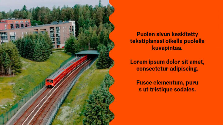 Videon puolen sivun planssi koromuodolla ja otsikolla.